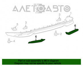 Rear bumper lip left Lexus RX450h 16-19