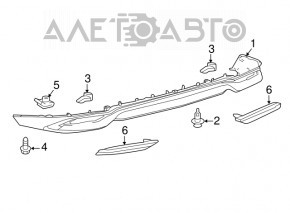 Rear bumper lip left Lexus RX450h 16-19