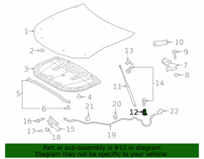 Lower left hood shock absorber bracket for Toyota Camry v70 18-20