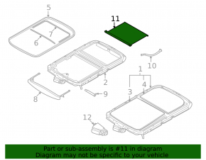 Rear sunroof curtain Mini Cooper Countryman R60 10-16
