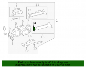 Front right side member nose for Lexus LS460 LS600h 07-17