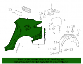 Rear right wing Toyota Camry v70 18-24 without BSM