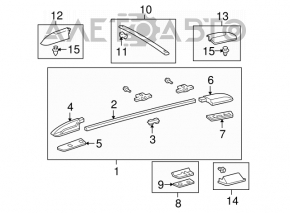 Roof rails with pads Toyota Sequoia 08-16