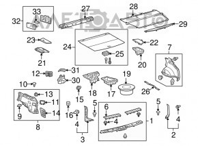 Lexus RX350 RX450h 10-12 trunk curtain beige
