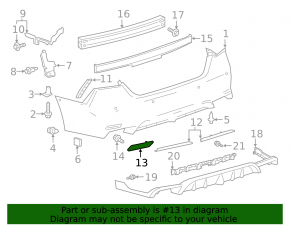 Rear bumper reflector left Toyota Camry v70 18 - broken mount, scratch