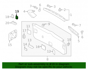 Subaru Forester 25-26 inner trunk lock button