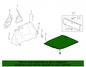 Black trunk floor for Honda Accord 18-22