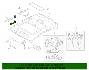 Front right ceiling handle Hyundai Elantra AD 17-18 gray