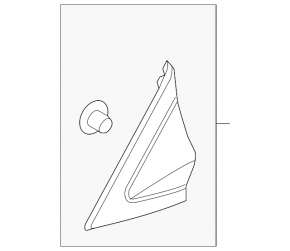 Triangle corner of the front right fender of the Hyundai Santa FE 19-23, chrome and gloss black