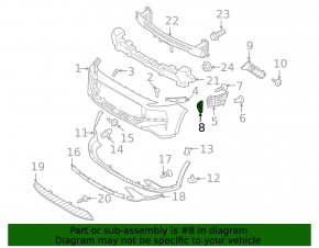 Left front bumper insert for Hyundai Santa FE 21-23