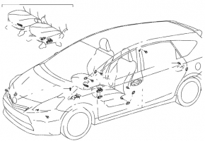 SRS airbag module airbag computer Toyota Prius V 12-17