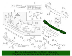 Front Bumper Absorber Audi A3 8V 15-20