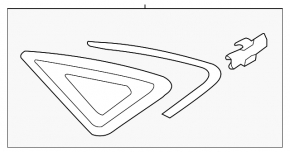 Window blind glass rear left Audi A3 8V 15-20 4d black