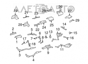 Left exhaust pipe with catalytic converter for Mercedes W221 M273, with lambda sensor