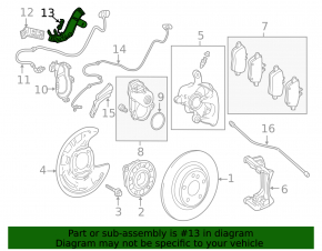 ABS sensor bracket rear left Mercedes GLA 14-20 upper