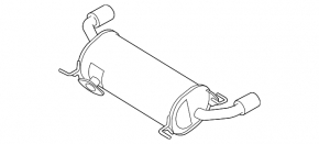 The rear muffler of the Mazda CX-7 06-12 is dented.
