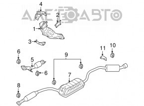 Downpipe with catalytic converter Outlet Mazda 3 MPS '09-13