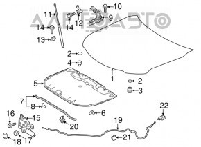 Hood release cable for Toyota Camry v70 18-19