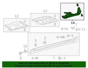 Rear Chassis Underbody Guard Left Lexus CT200h 11-17