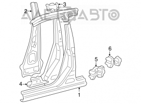 Left center pillar for Lexus RX300 98-03