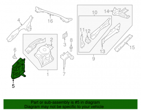 Engine protection arch left Nissan Altima 13-18