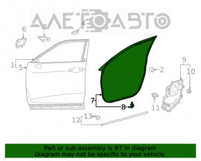 Front left door seal Toyota Highlander 20-