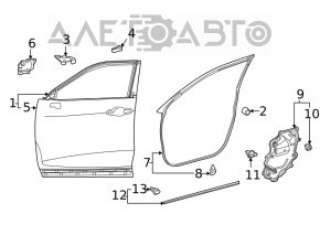 Front left door seal Toyota Highlander 20-