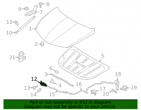 Hyundai Azera 12-17 hood lock