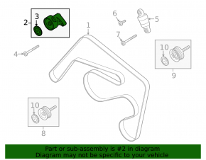 Tensioner roller drive belt Porsche Macan 15-18 3.0T, 3.6T 2 parts