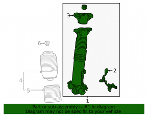 Rear right shock absorber Mercedes GLE 350 450 20-26 with support, AWD, for air suspension