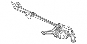 Windscreen wiper linkage with motor for Mercedes H247 GLA 20-26