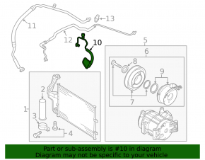 Air conditioning condenser-compressor pipe for Mazda3 MPS 09-13