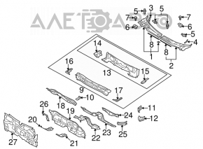 Right plastic windshield wiper grille for Mazda6 2003-2008