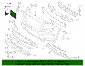Front license plate area Mercedes GLA 14-20