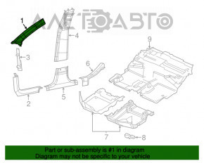 Front pillar trim upper right Jeep Cherokee KL 14-18 gray
