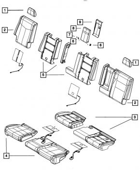 Rear Seats 2nd Row Dodge Durango 11-14 Leather