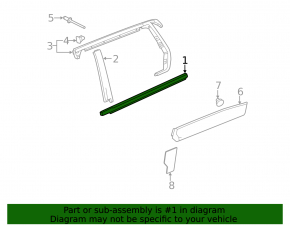 Molding door-glass central rear left Chevrolet Equinox 10-17