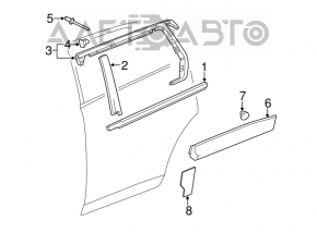 Molding door-glass central rear left Chevrolet Equinox 10-17