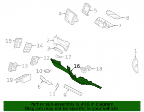 Front panel trim center lower Volvo XC40 19-25 black