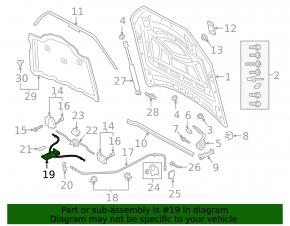 Audi Q7 hood release handle bracket 16-