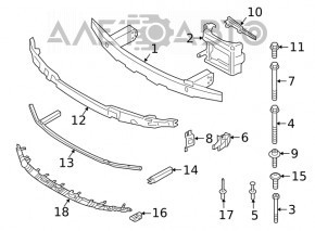 Bracket lower reinforcement front bumper left BMW 3 G20 19-