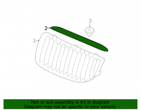 Upper right radiator grille molding for BMW 3 Series E90 E92 07-12 Sedan, wagon, 2006-08, 2009-12
