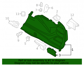 Right arch trim BMW 5 G30 18- 530e hybrid