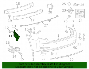 Rear bumper mount right lower Lexus ES300h ES350 13-18
