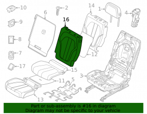 BMW X7 G07 19-22 leather, black, 2nd row seat upholstery, right upper