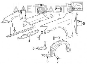 Seal wing hood-wing right Lexus IS250 IS300 IS350 06-13