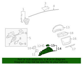 Front panel trim lower driver's footwell Lexus IS250 IS350 06-13 black