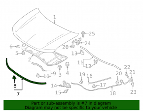 Mitsubishi Outlander 14-22 Front Hood Seal, Large