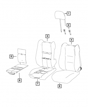 Jeep Grand Cherokee WK2 14-17 heated driver's seat upper trim