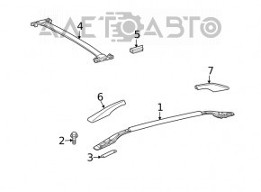 2 cross rails for Lexus RX350 RX450h 10-15